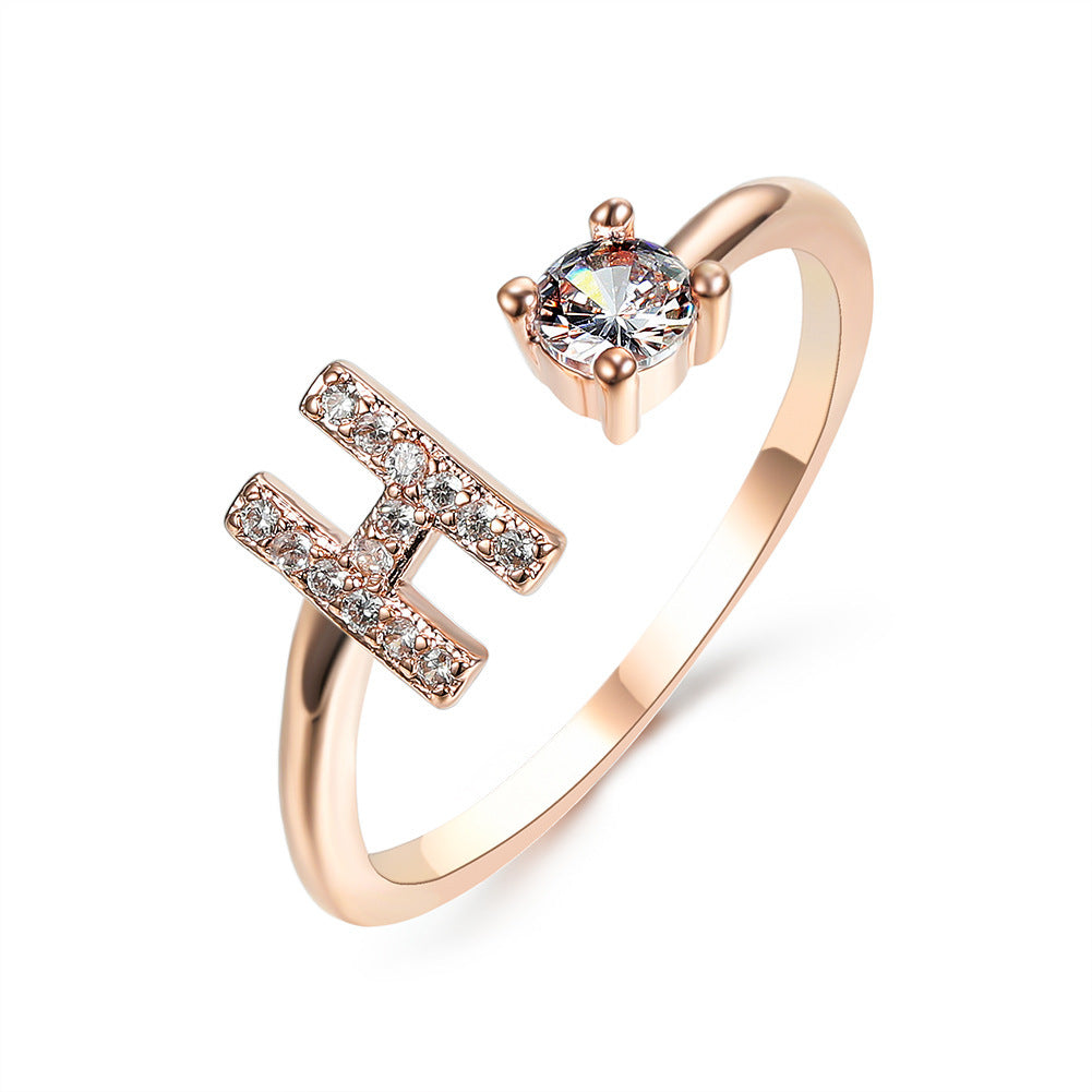 Elegance Initials Adjustable Ring: Fashion Jewelry