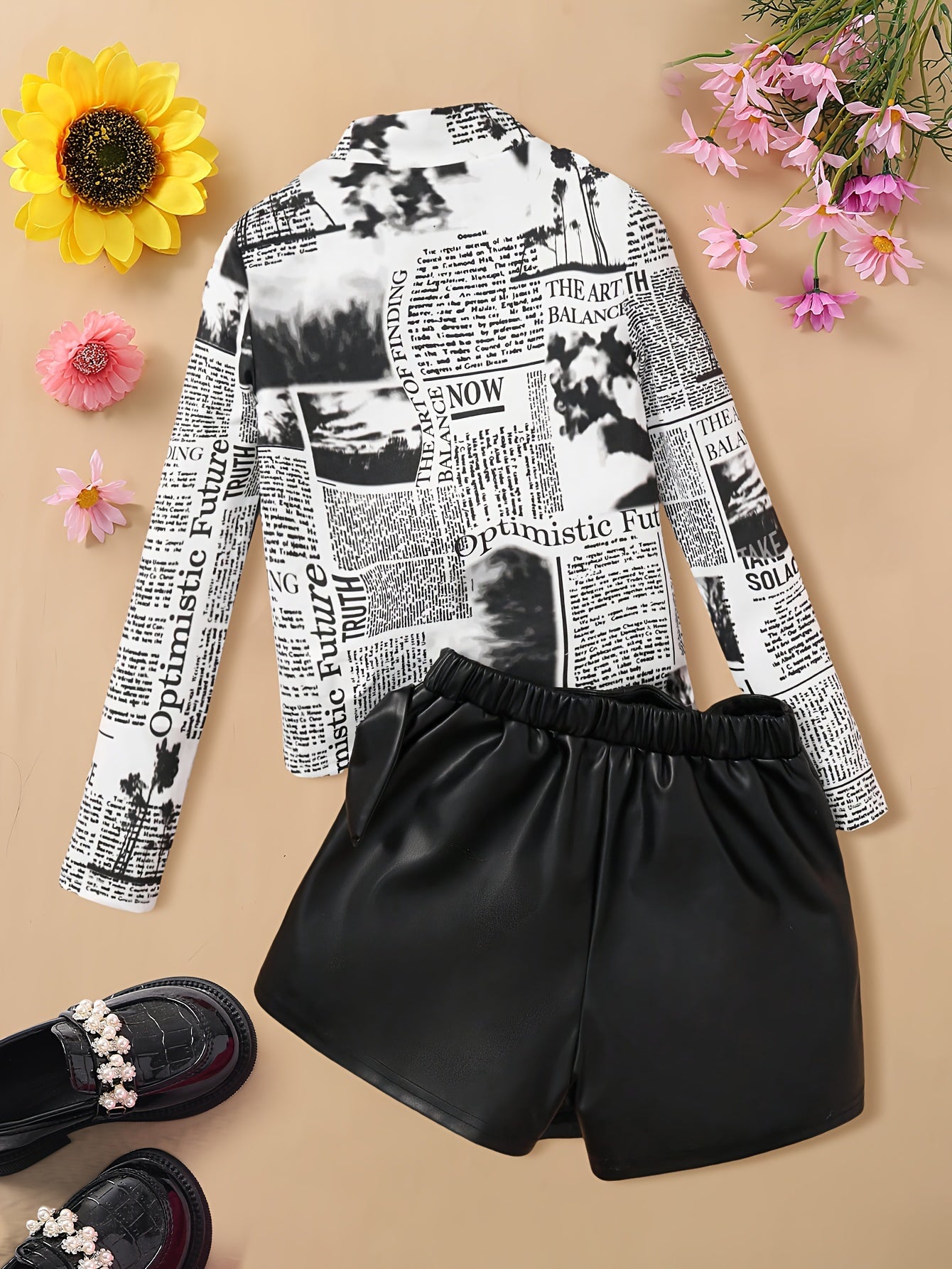 📰 Novelty Newspaper Print Girls' 2-Piece Set 📰