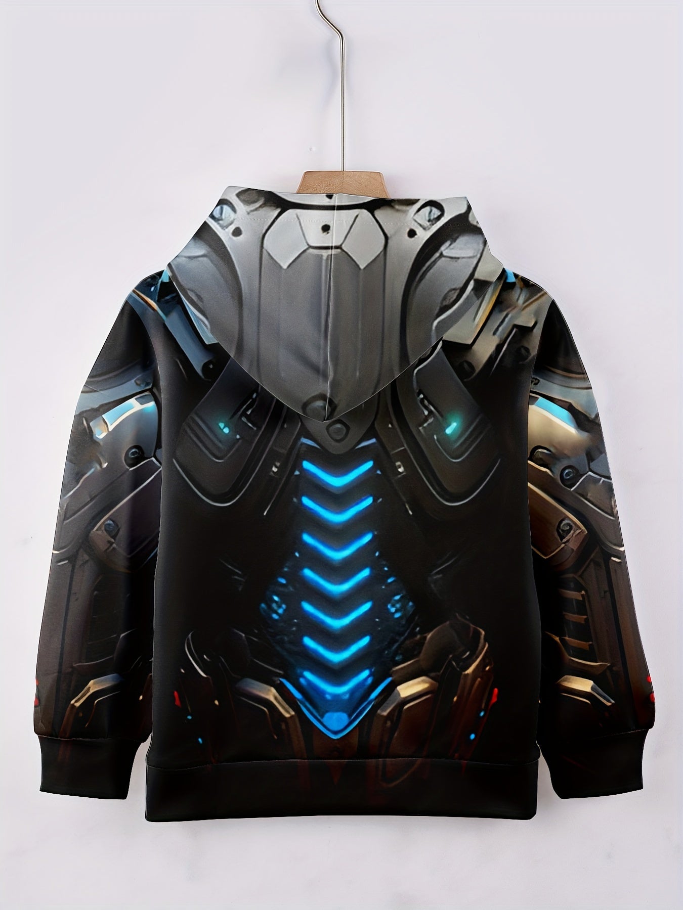 🛡️ Boys' Novelty Armor Print Hoodie - Casual & Cool Sweatshirt 🛡️