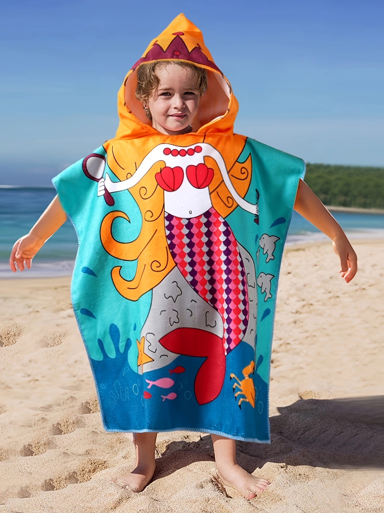 🦈 Cute Cartoon Shark Hooded Bath Towel Poncho – Absorbent & Fun Bathrobe for Toddlers & Kids (Ages 2-7) 🌊