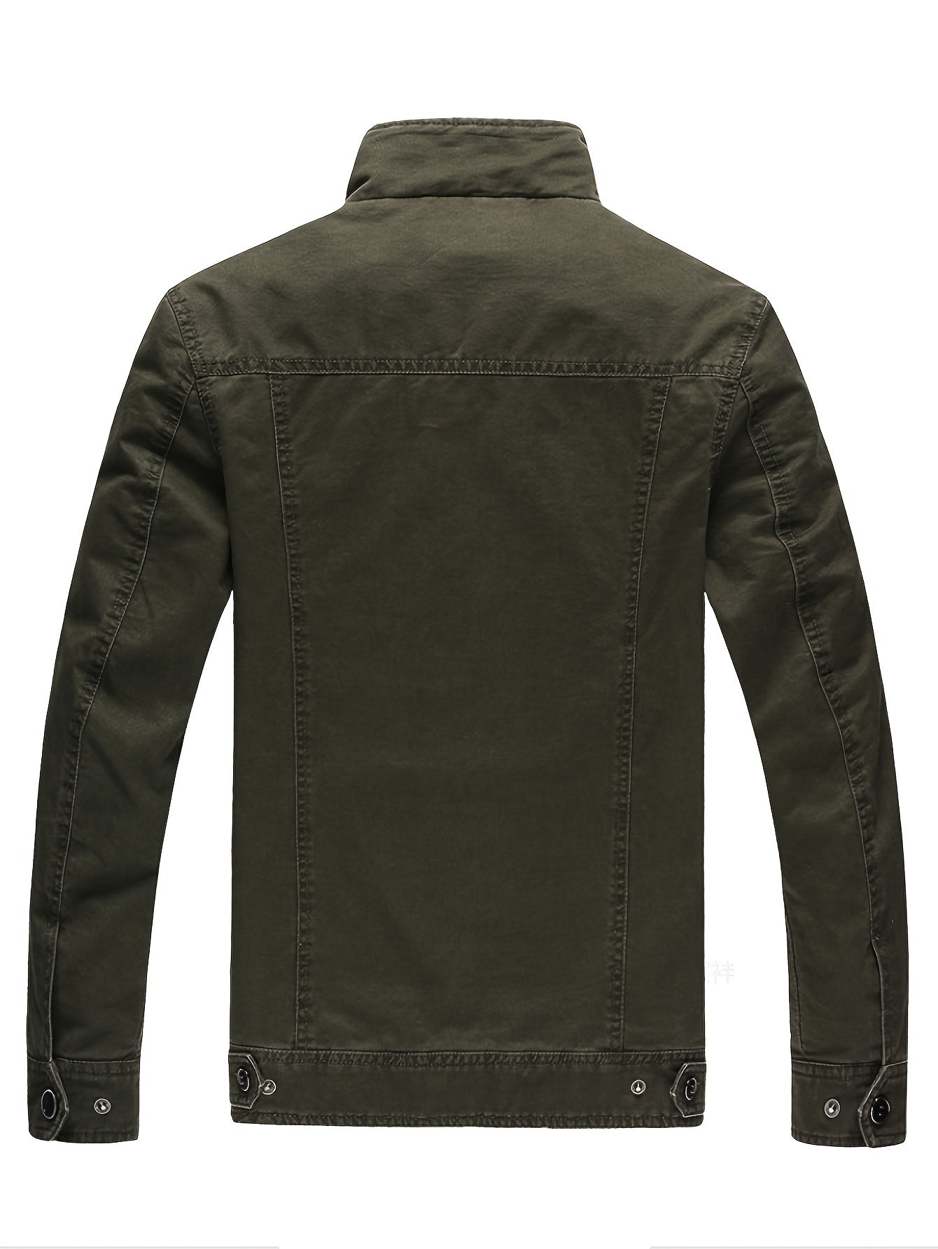 🏍️ Fashionable Design Men's Pure Cotton Long Sleeve Zip-Up Motorcycle Jacket - Stand Collar & Flap Pockets 🌟