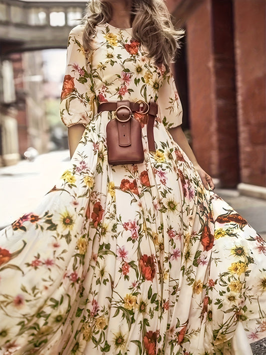 Floral Print A-Line Dress