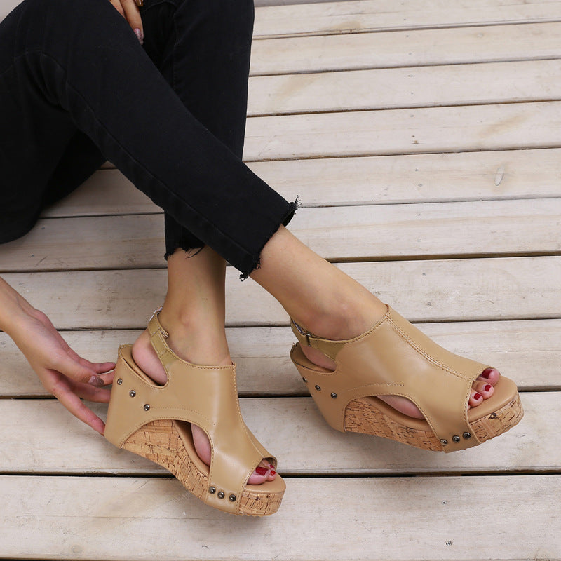 Eternal Summer Roman Style Wedges: Stylish Sandals with Thick Bottom