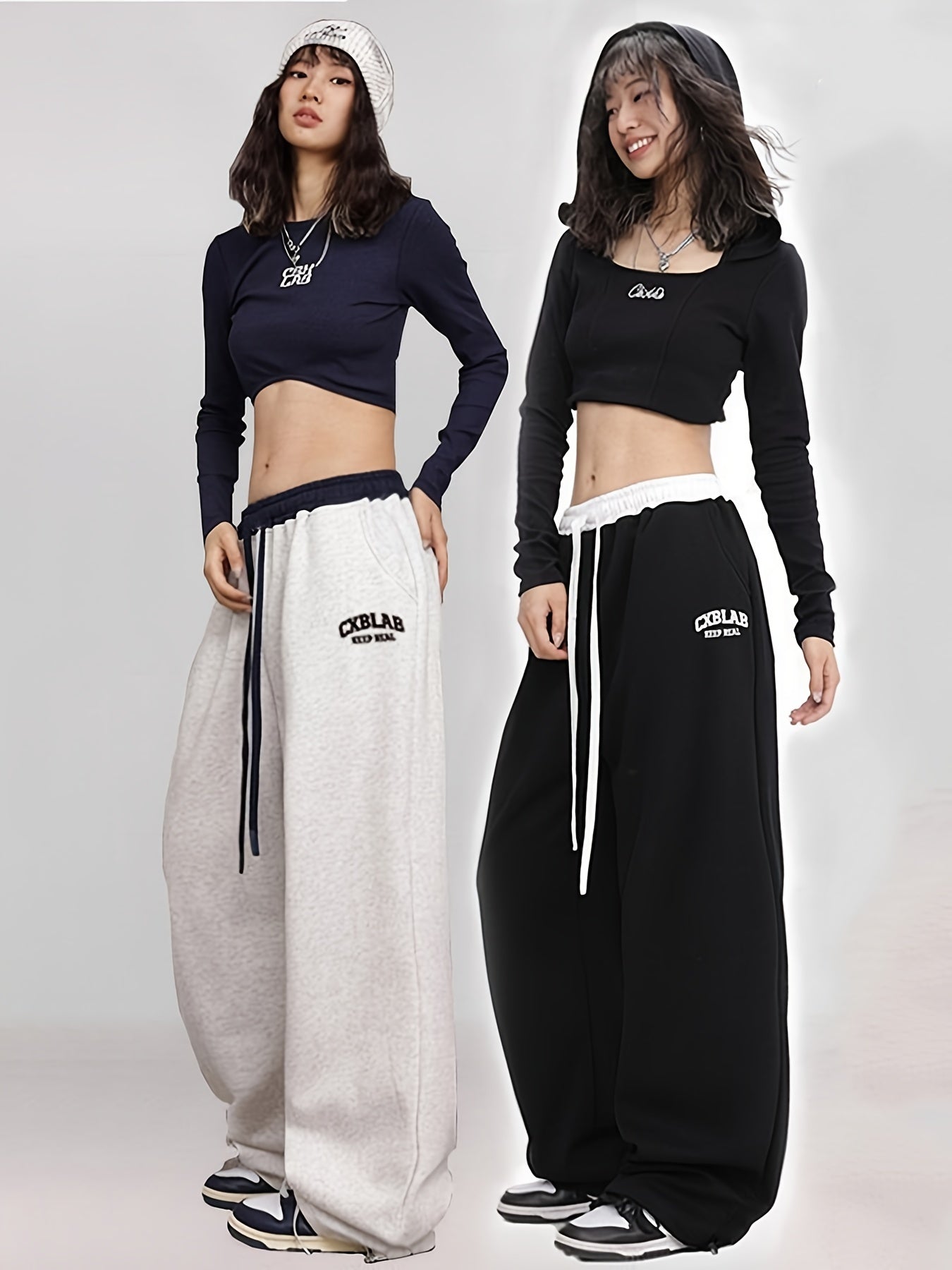 🎶 Trendy High-Waisted Letter Print Sweatpants