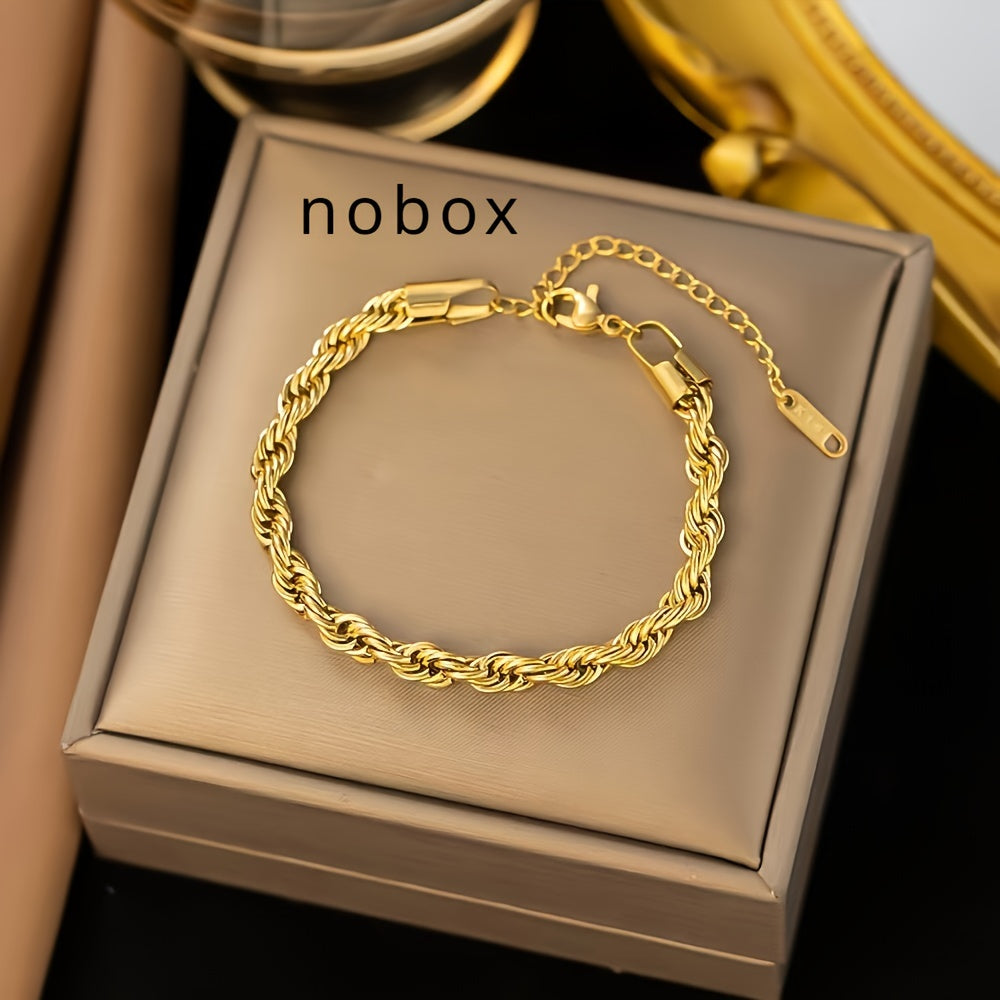 Elegant Gold Plated Stainless Steel Necklace & Bracelet Set ✨