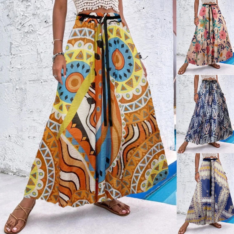 European And American Bohemian Big Hem Skirt