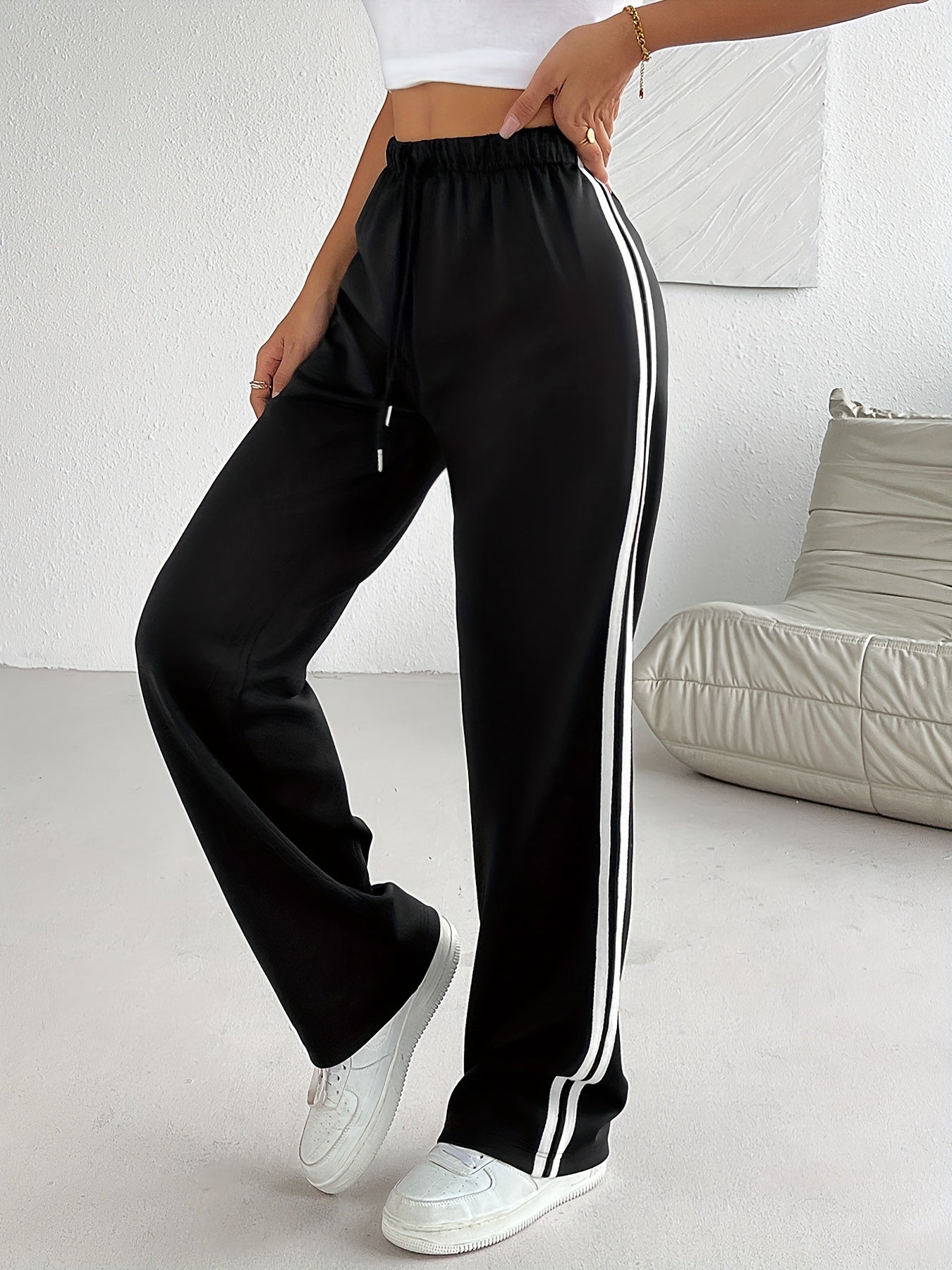 Sport Stripe Straight Leg Pants