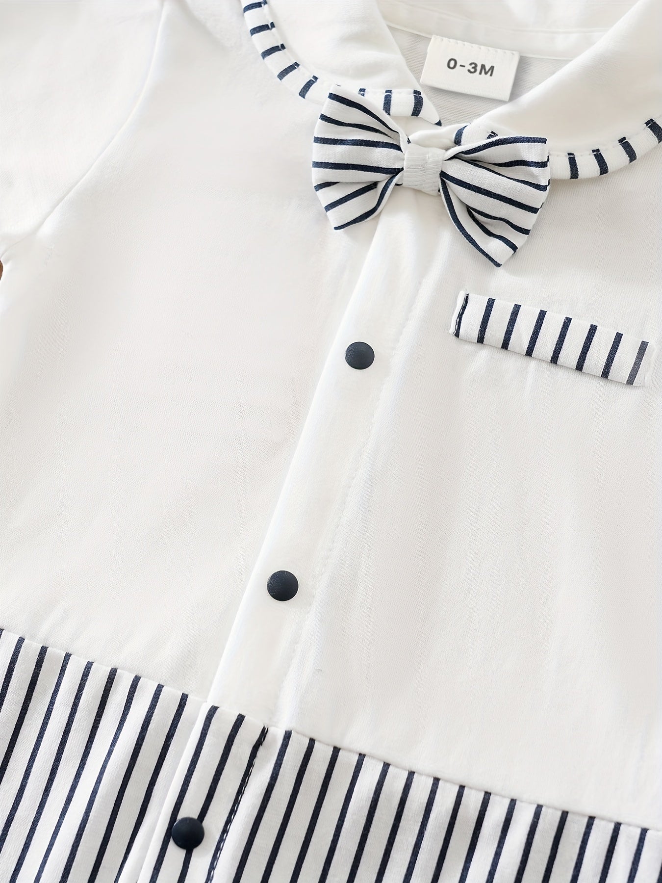 👶 Baby Boys' Casual Striped Short Sleeve Lapel Collar Romper – Cute and Comfy Summer Outfit 🌟