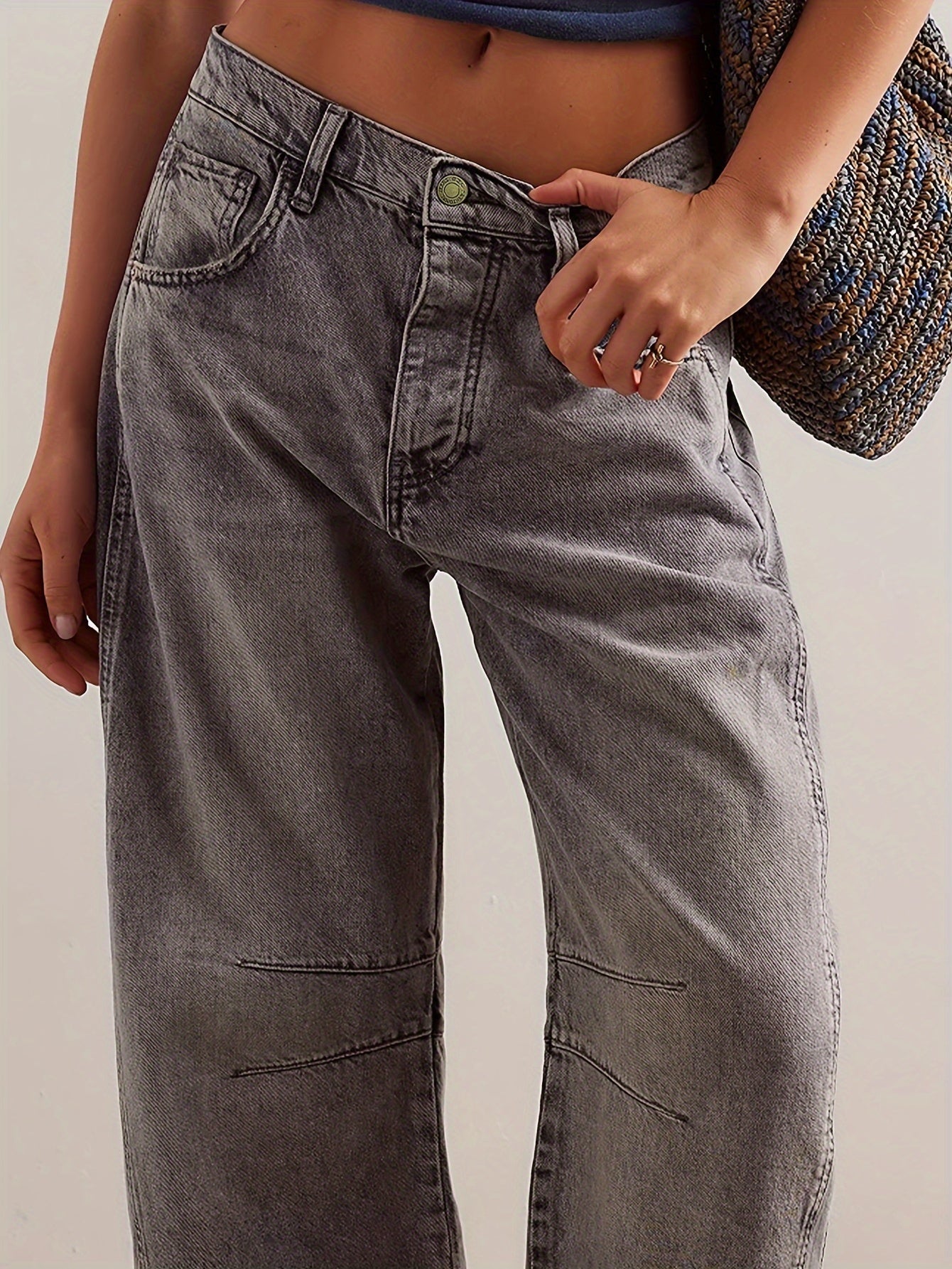 Barrel Chic Stitch Jeans 🔵✨