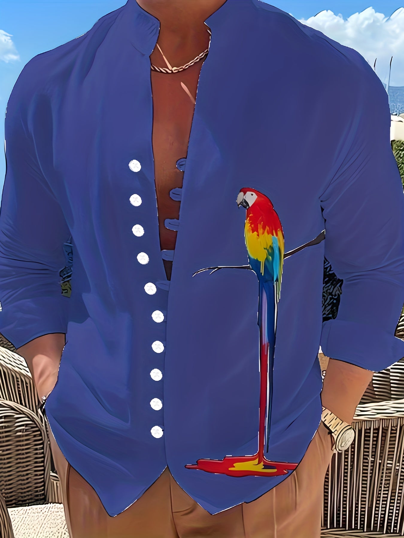 Tropical Parrot 3D Print" Long Sleeve Shirt