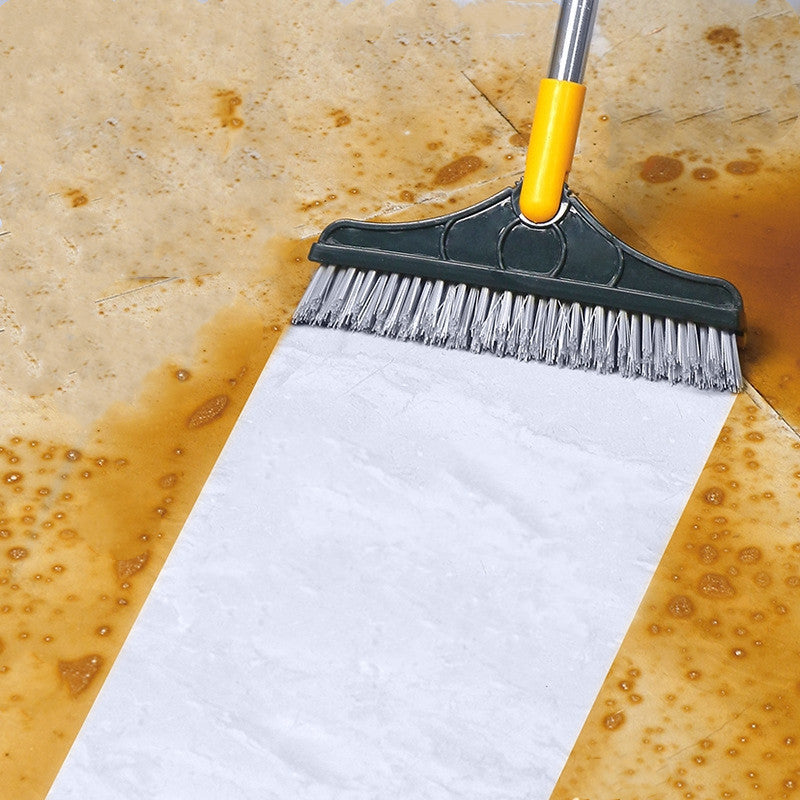 Swift Sweep Floor Gap Cleaning Broom: Dual-Action Rubber Wiper and Bristles