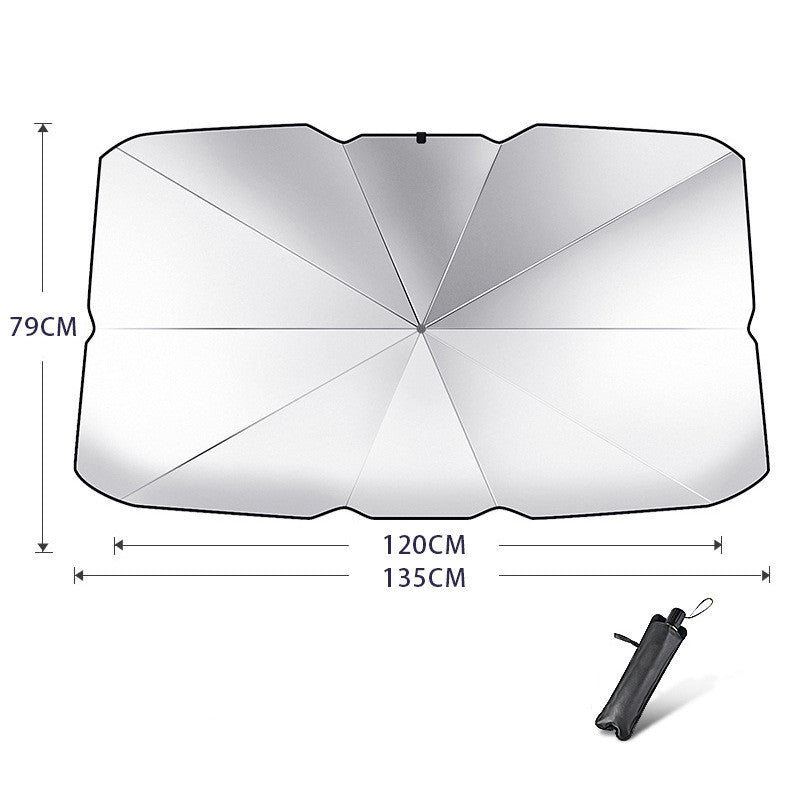 Sun Guard Foldable Car Windshield Sun Shade: UV Protection Umbrella