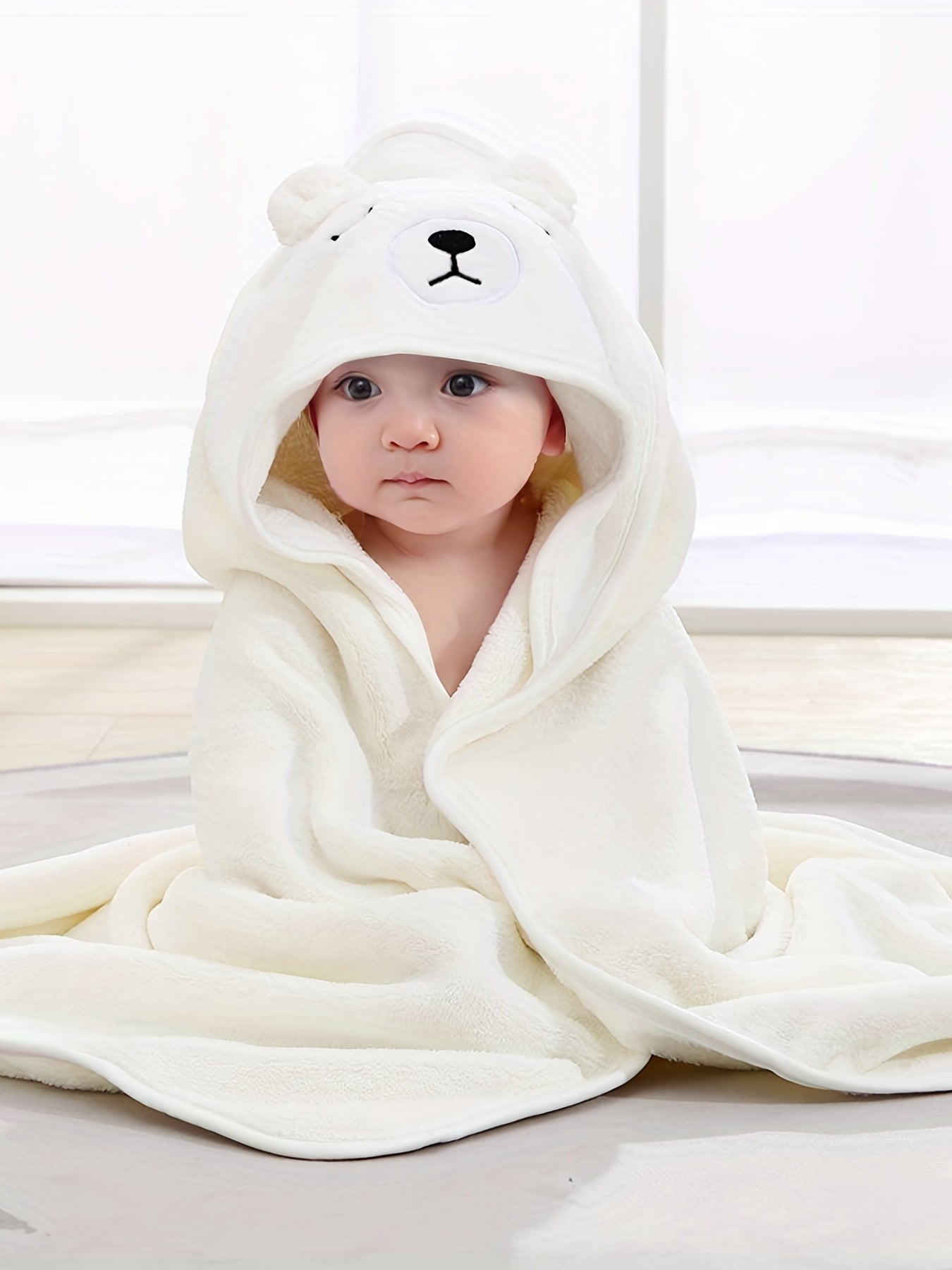 🛁 Cute Cartoon Design Baby Bath Towel & Hooded Bathrobe Set 🦄