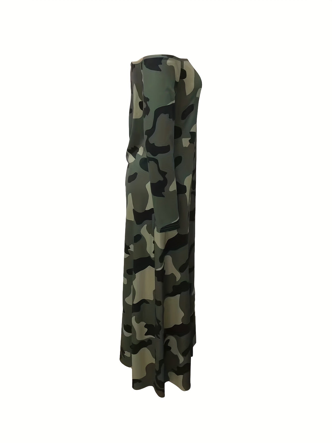 Camouflage Elegance Maxi Dress 🌿✨