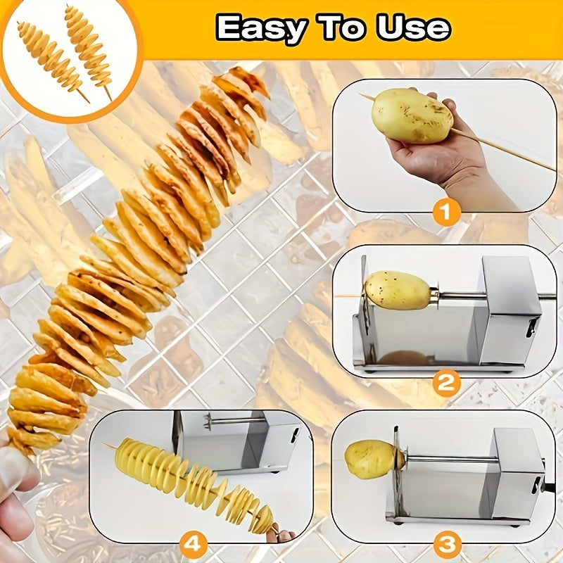 3-in-1 Manual Tornado Potato Slicer 🍟🥔