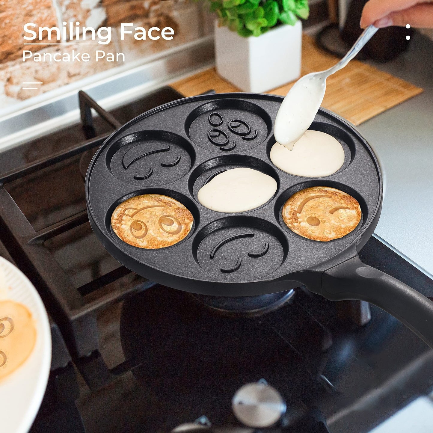 Mini Pancake Griddle with 7 Mold Design 🥞✨