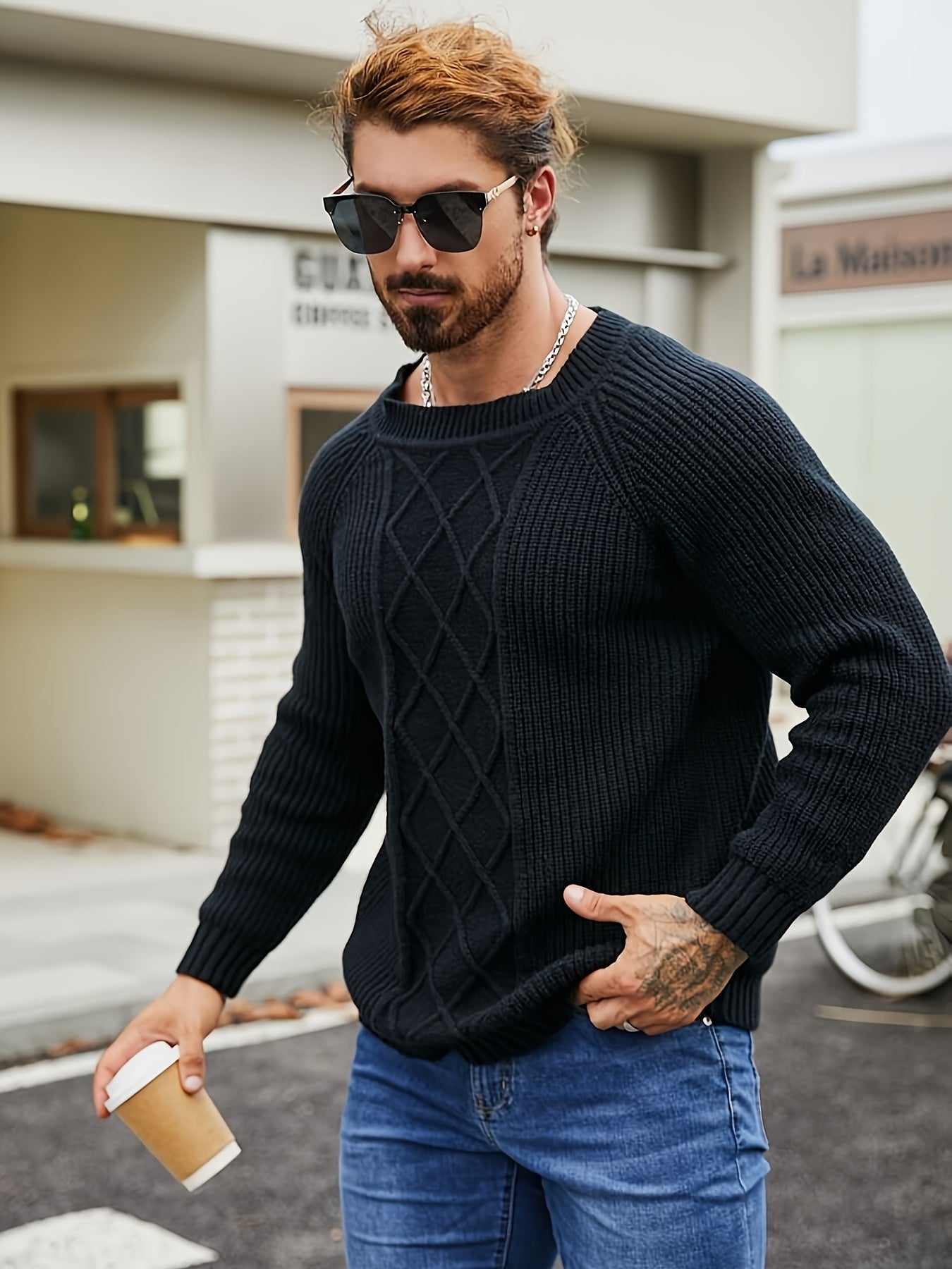 🧵 "Raglan Comfort" Men's Crew Neck Pullover Sweater ❄️