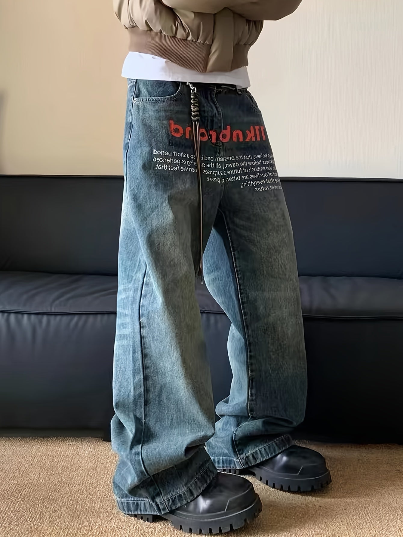 Urban Script Wide Leg Jeans 🖋️👖