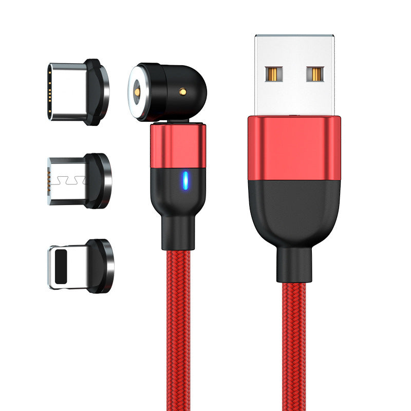 Magna Twist 540-Degree Blind Suction Magnetic Charging Cable: Three-in-One Bendable Design for Convenient Charging