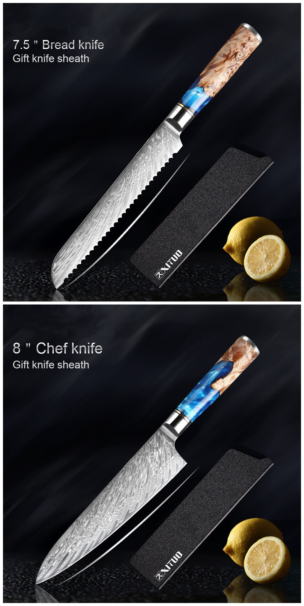 Culinary Edge Knife Set: Chef's Knife and Meat Chopping Knife for Masterful Cooking