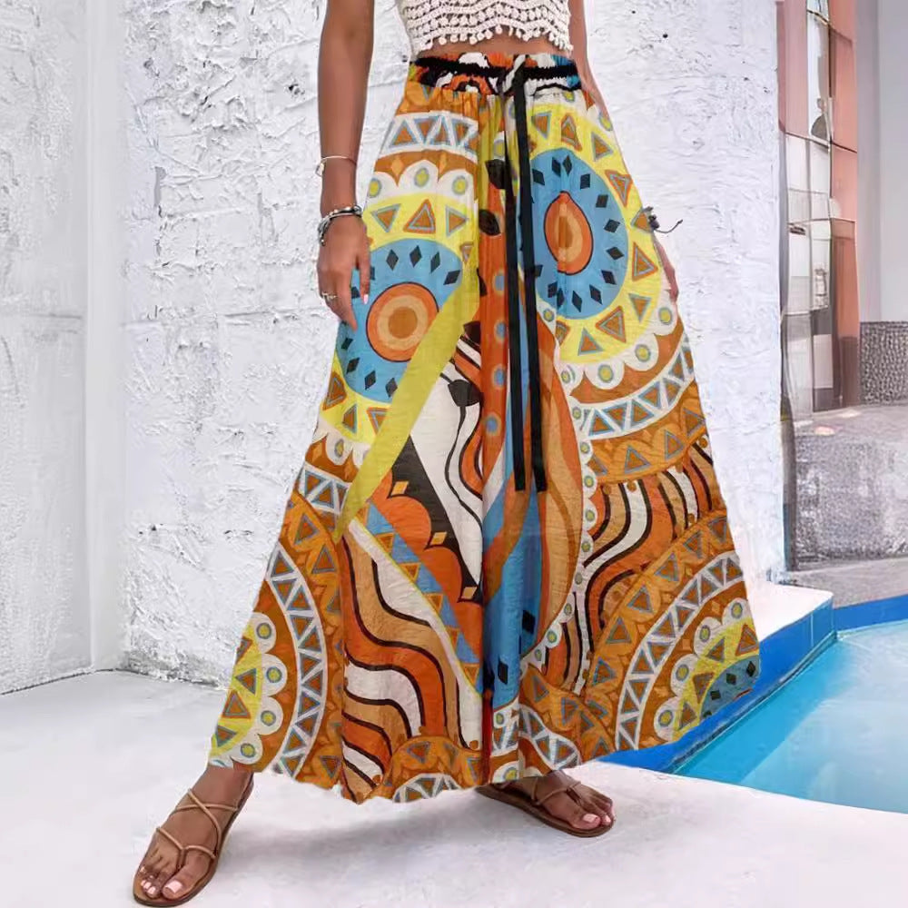 European And American Bohemian Big Hem Skirt