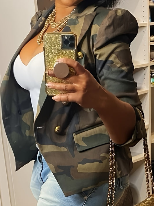 Camo Chic Double-Breasted Jacket 🐾🌿