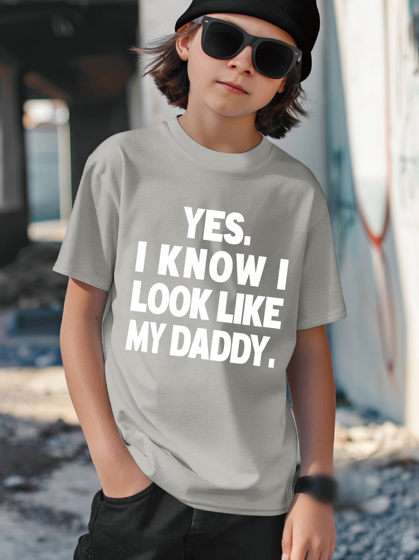 👕 “Yes I Know I Look Like My Daddy” Letter Print T-Shirt – Cool & Comfy Summer Tee for Boys 🌞