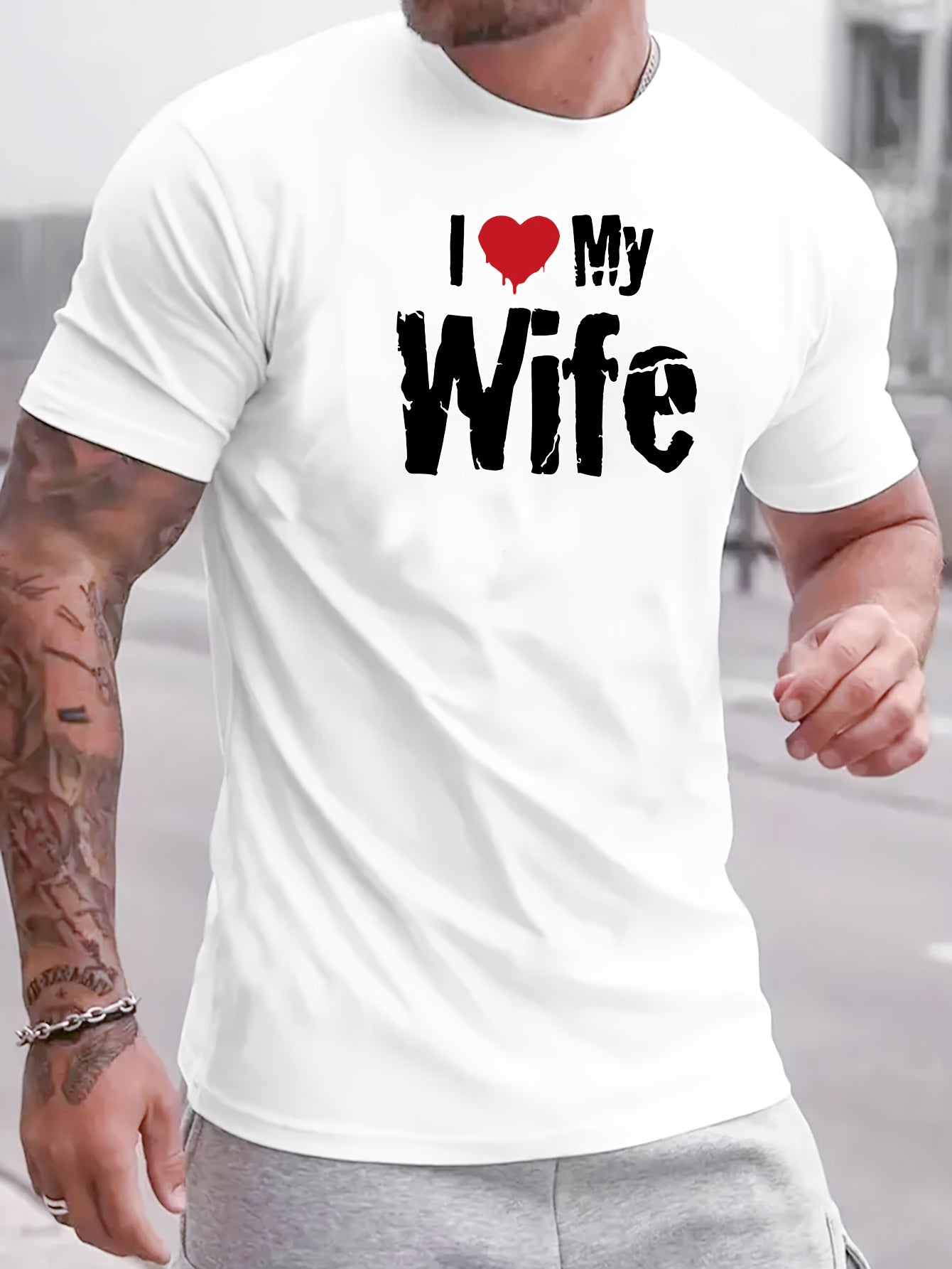 ❤️ Men's Pure Cotton 'I LOVE MY WIFE' T-shirt