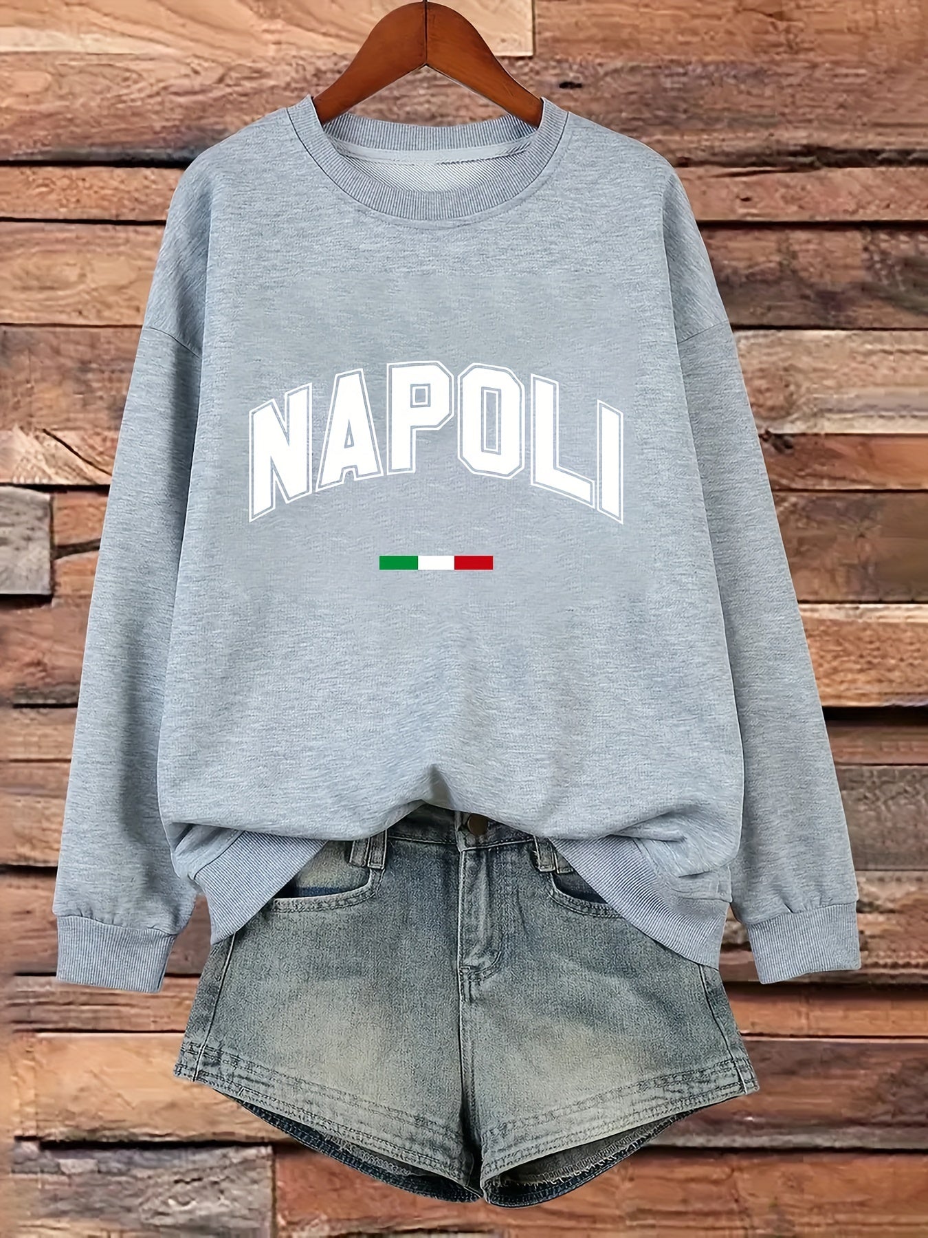 Plus Size NAPOLI Print Sweatshirt 🇮🇹✨