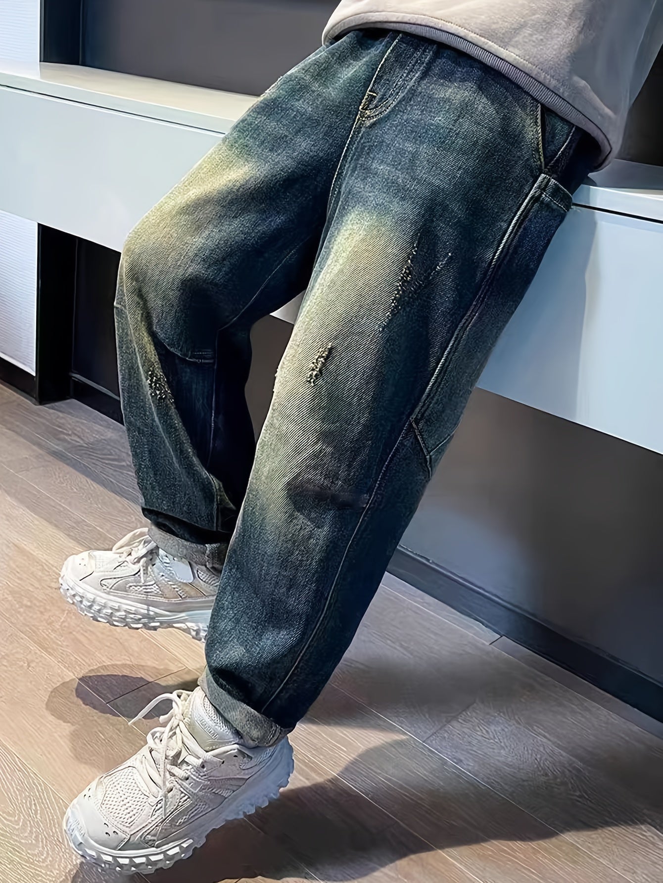 👖 Boys Trendy Denim Cargo Pants