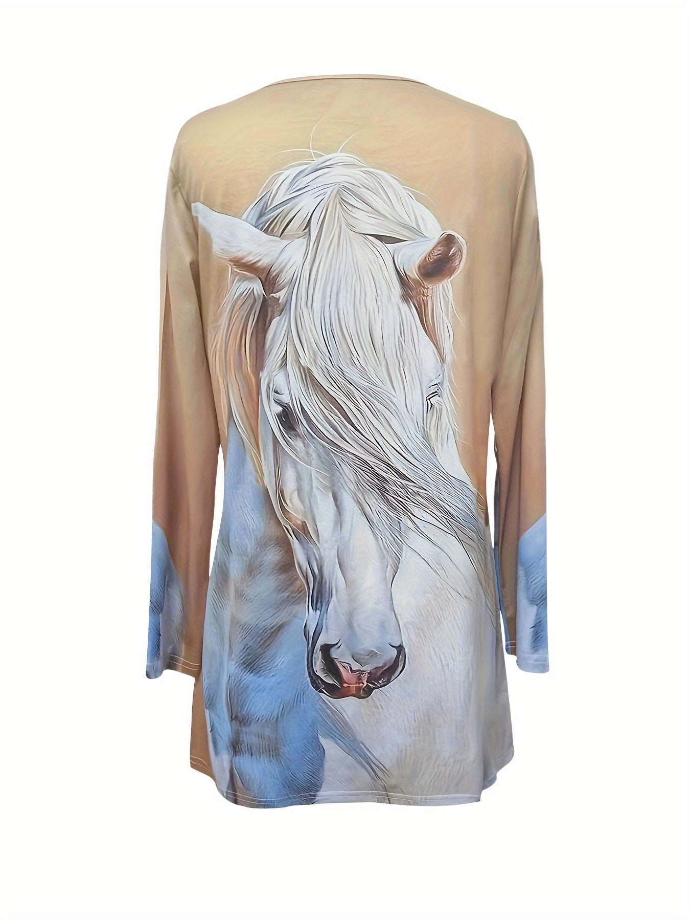 🐎 Wild Grace: Horse Print Crew Neck T-Shirt 🌿