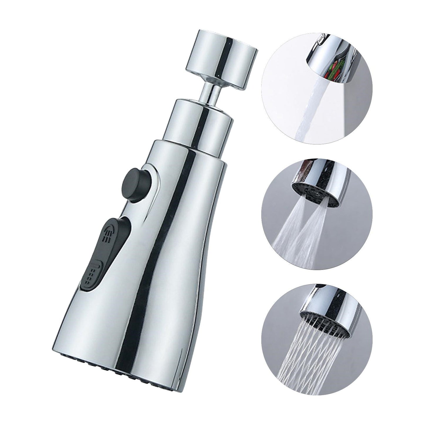 Aqua Spin Universal Faucet Sprayer: 360 Degree Rotating Water Tap Nozzle