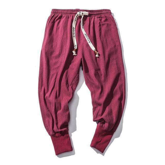 Urban Ease Cotton-Linen Blend Jogger Pants: Stylish Hip-Hop Inspired Bottoms