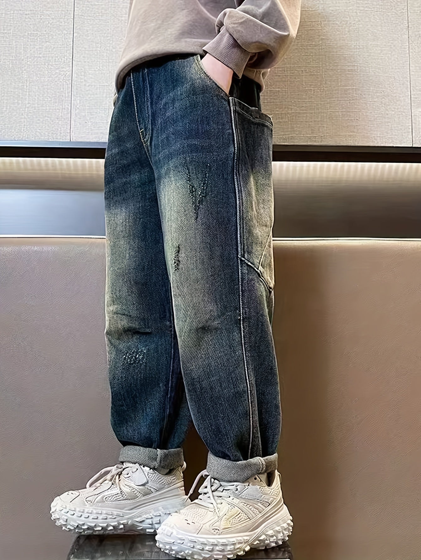 👖 Boys Trendy Denim Cargo Pants