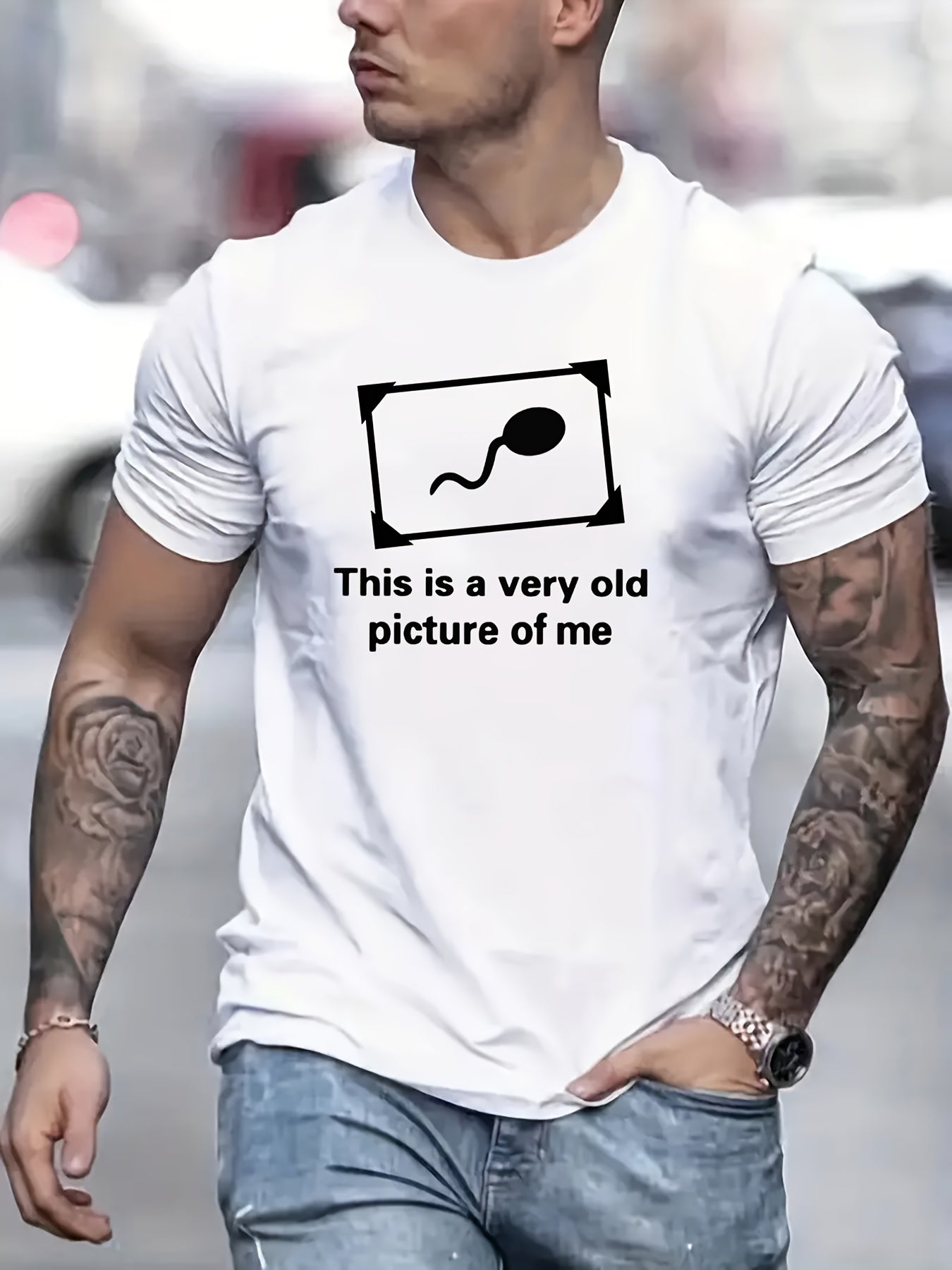 🧬 "This Is A Very Old Picture Of Me" & Sperm Graphic Print Tee 👕