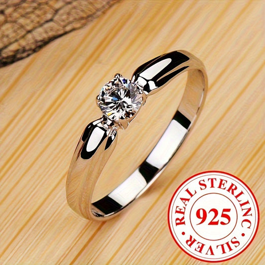 💎 Radiant Elegance Zirconia Ring – 925 Sterling Silver Luxury ✨