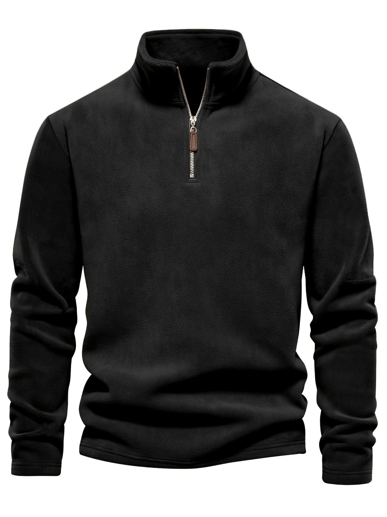 🍂 Autumn & Winter Men’s Fleece Henley Shirt - Stand Collar Half Zip Pullover ❄️