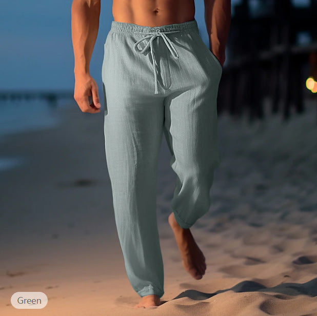 Beach Pants Drawstring Elastic Waist Straight Flat Comfortable Transparent