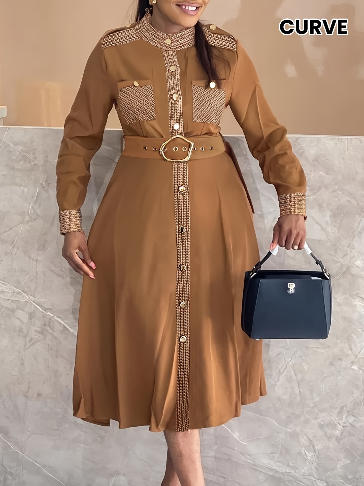 Chic Epaulet Midi Dress 👗✨