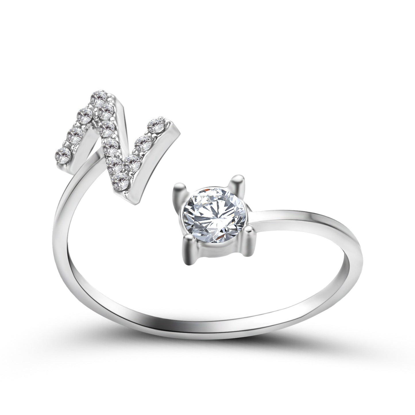 Elegance Initials Adjustable Ring: Fashion Jewelry