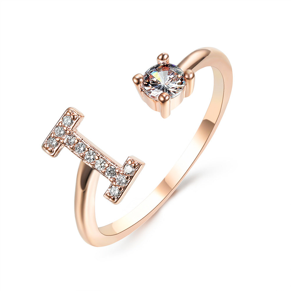 Elegance Initials Adjustable Ring: Fashion Jewelry