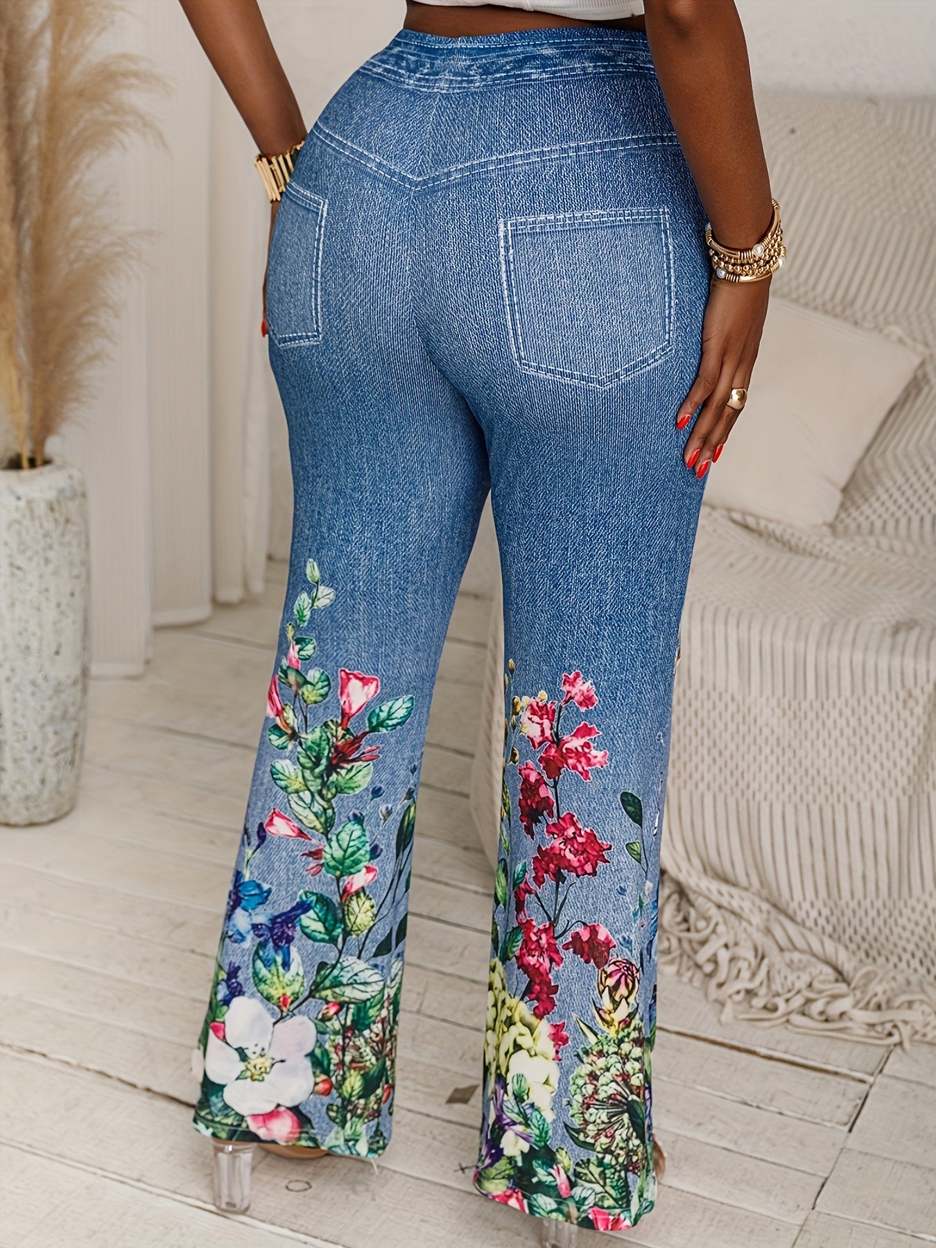 Blossom Flare™ Faux Denim Pants 🌸👖