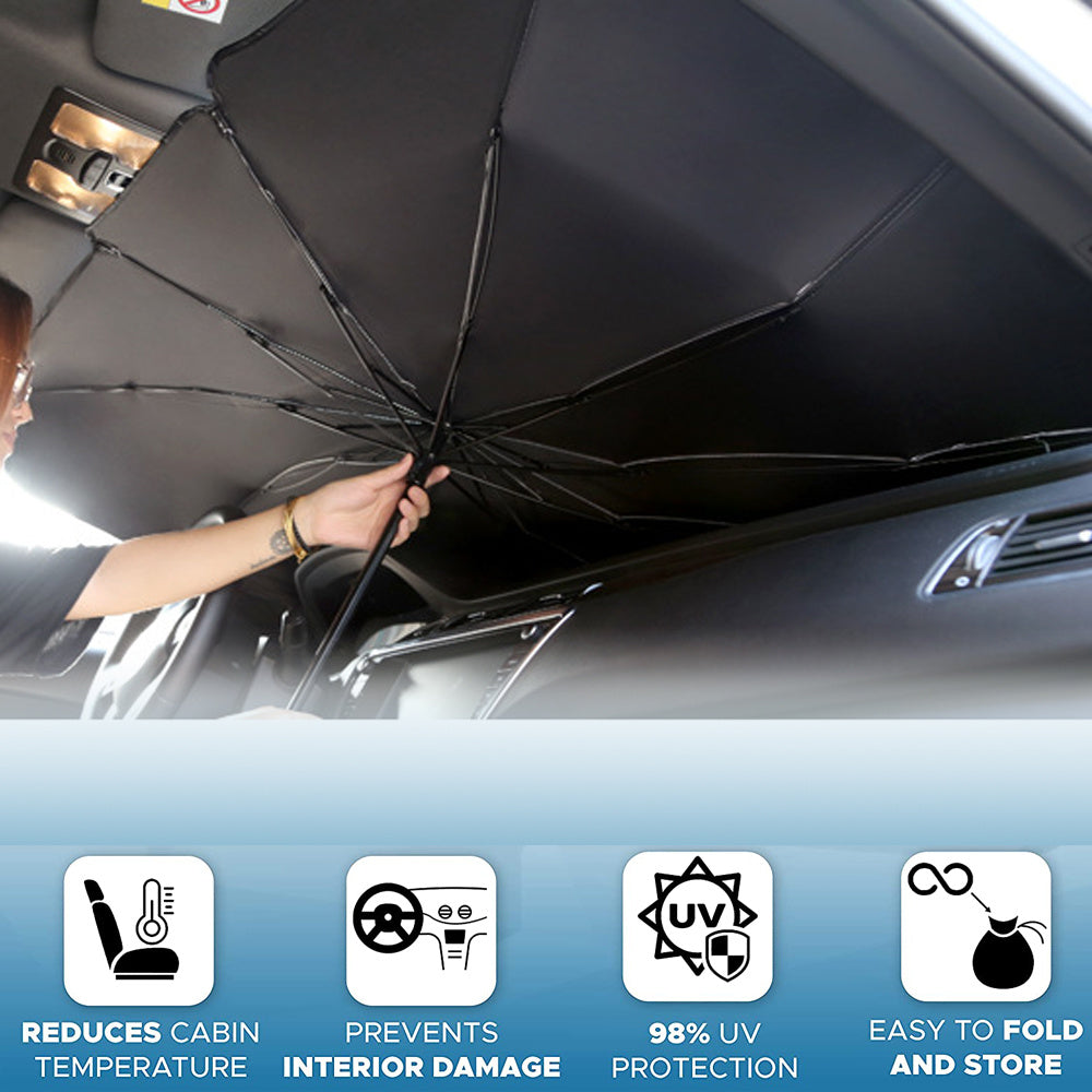 Sun Guard Foldable Car Windshield Sun Shade: UV Protection Umbrella