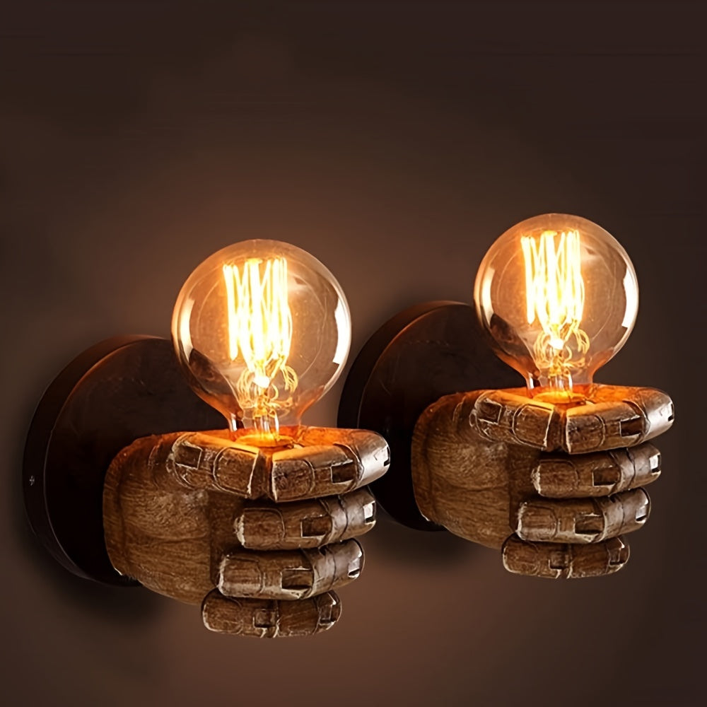 🖐️ Fist Light: Industrial Style Wall Lamp 🌟