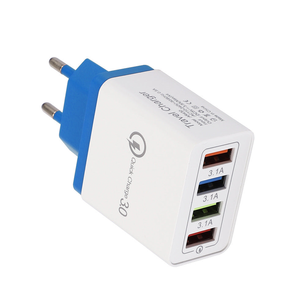 Swift Charge 4-Port USB Wall Charger: Quick Charge 3.0 Adapter