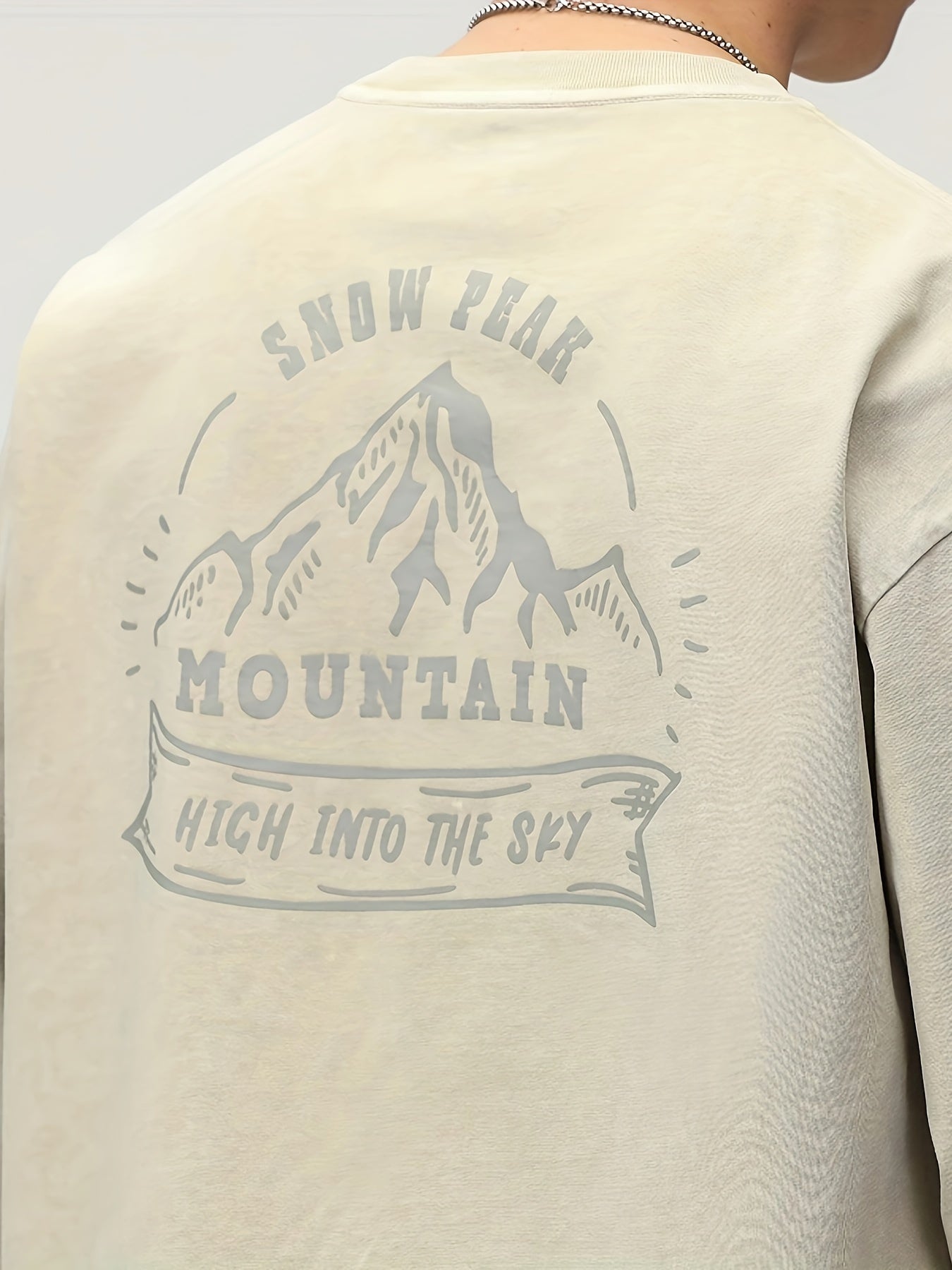 🏞️ Men's 100% Cotton Mountains Print T-Shirt - Casual Long Sleeve Crew Neck Tee 🌄