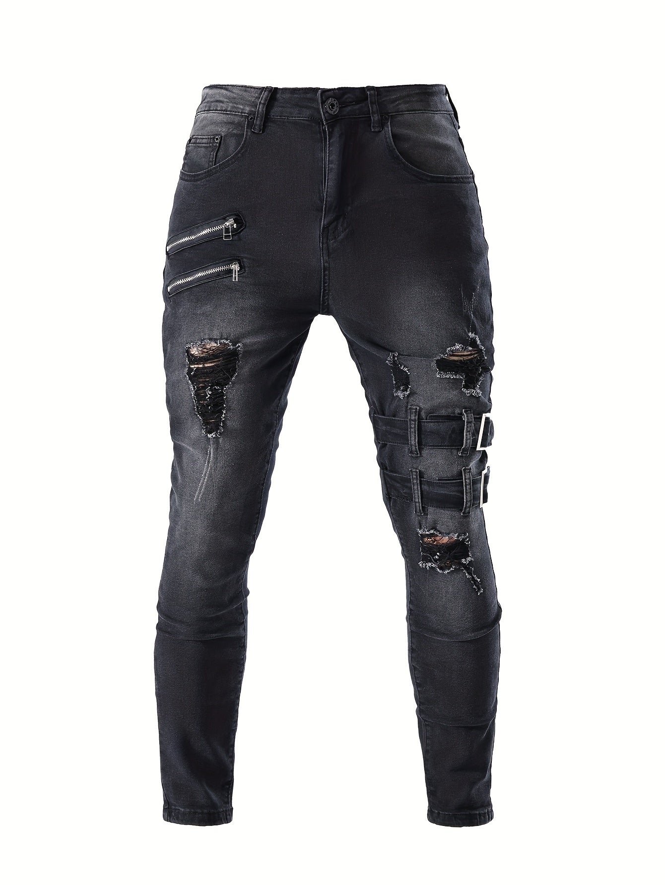 🛵 Trendy Men's Casual Skinny Biker Jeans 🛵