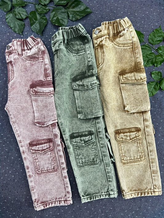 👖 Vintage Cargo Jeans for Little Girls