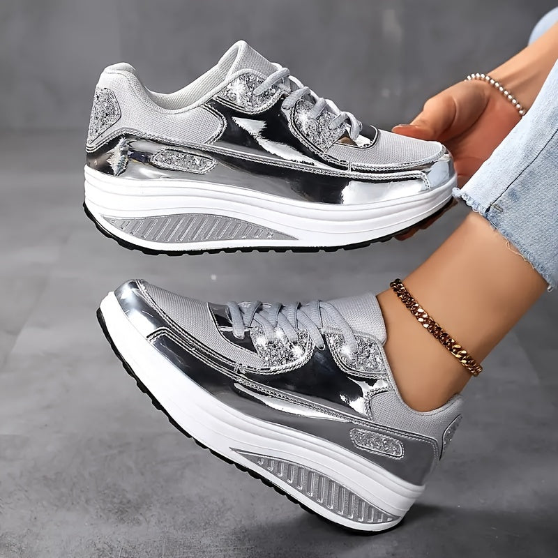 Women's Metallic Platform Sneakers