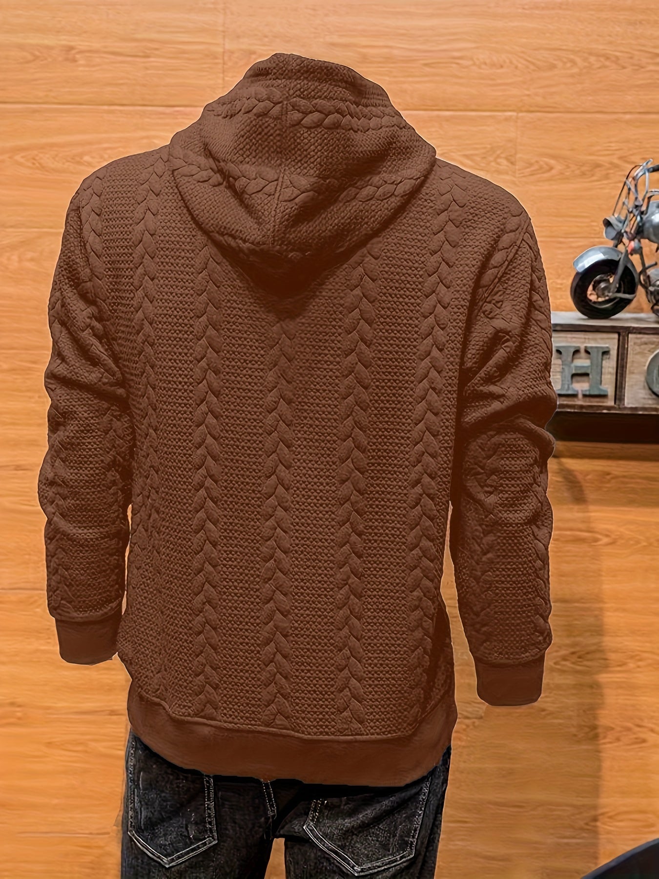 Solid Retro Cable Hoodie 🧥